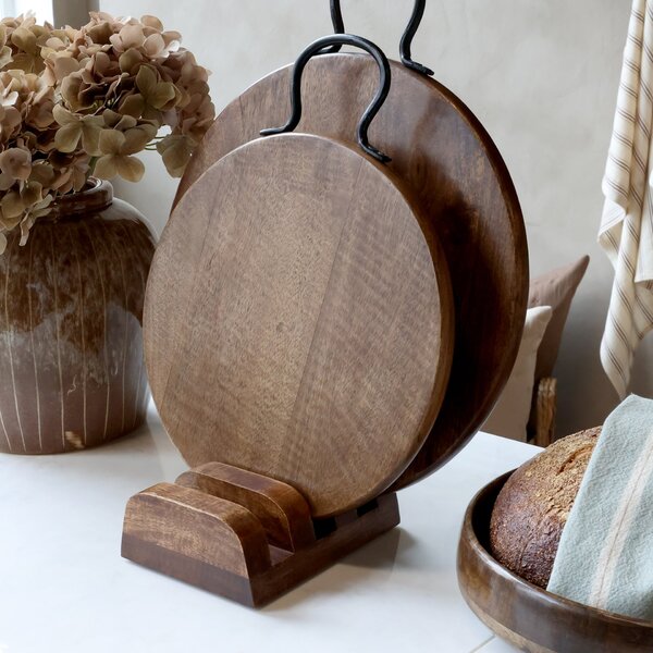 Dřevěný stojánek na prkénka Walnut