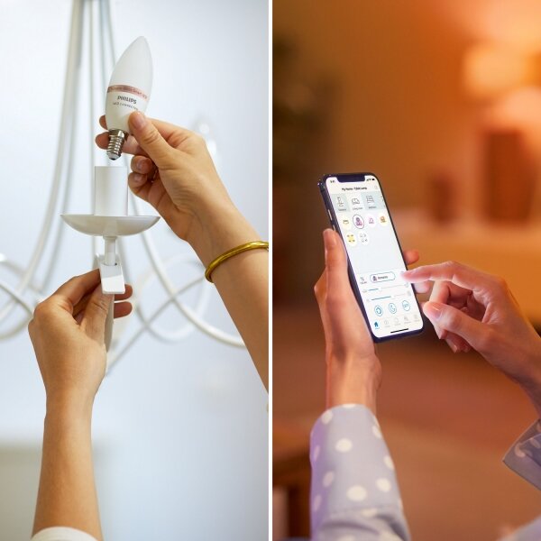 SADA 3x LED RGB Stmívatelná žárovka Philips SMART C37 E14/4,9W/230V 2200-6500K