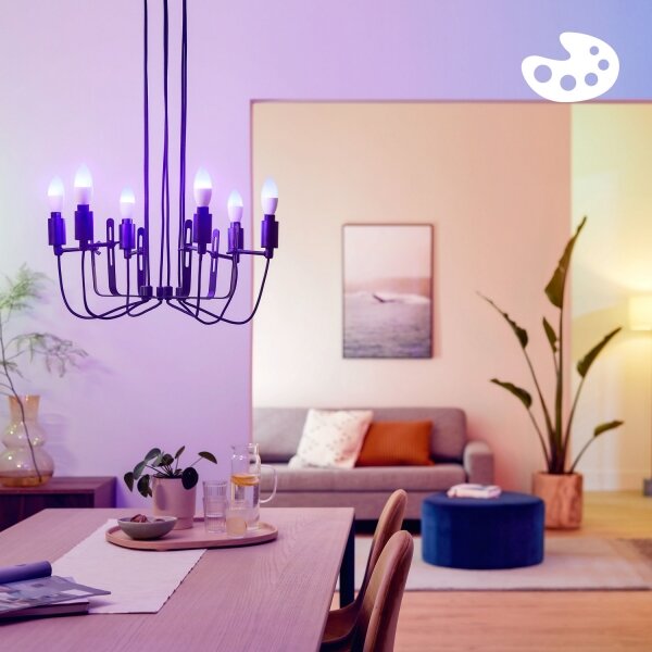 SADA 3x LED RGB Stmívatelná žárovka Philips SMART C37 E14/4,9W/230V 2200-6500K