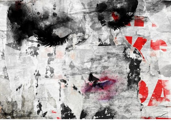 Postershop Fototapeta vliesová: Graffiti concrete face paint - 208x146 cm