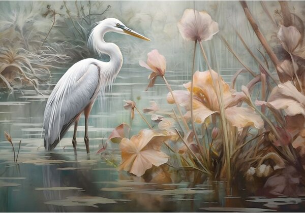 Postershop Fototapeta vliesová: Art Abstract Birds Flowers Nature - 208x146 cm