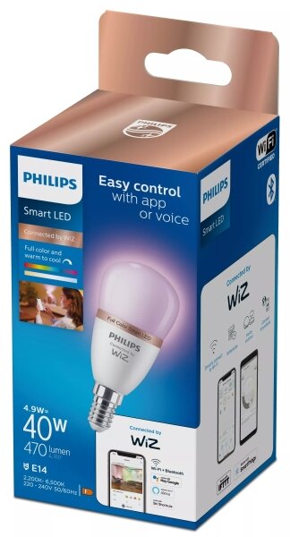 LED Stmívatelná žárovka Philips SMART P45 E14/4,9W/230V 2200-6500K