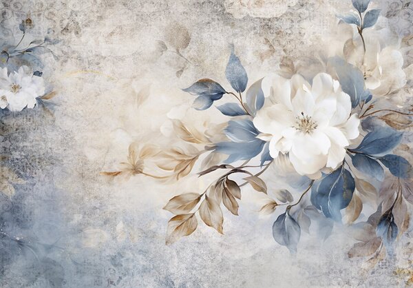 Postershop Fototapeta vliesová: Pastel Blue Flowers - 152,5x104 cm