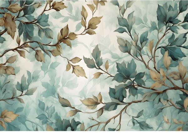 Postershop Fototapeta vliesová: Art Painted Leaves Branches - 208x146 cm