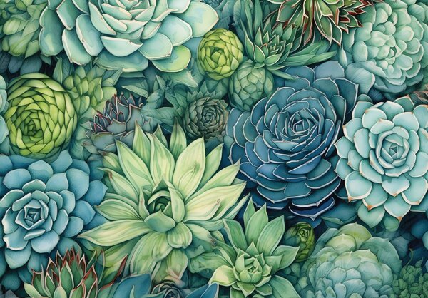 Postershop Fototapeta vliesová: Succulents - 208x146 cm