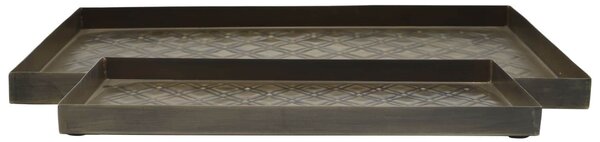 Kovový podnos Pattern Antique Brass Menší