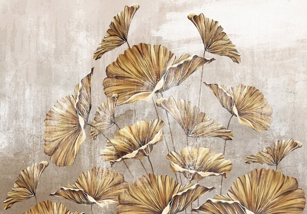 Postershop Fototapeta vliesová: Golden leaves - 208x146 cm