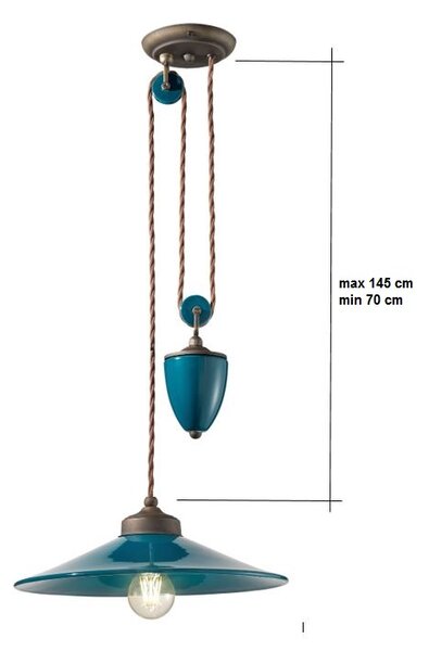 Ferroluce Závěsné svítidlo s kladkou BELLUNO, ∅ 39 cm, 1xE27