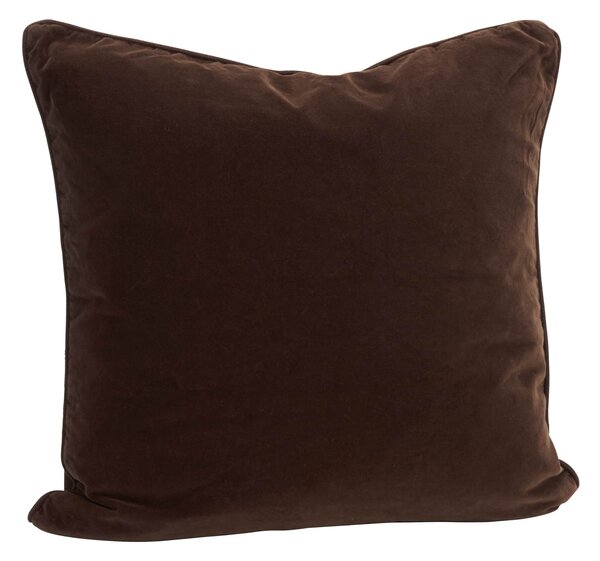 Sametový povlak na polštář Dark Brown 50 × 50 cm