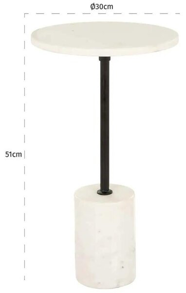 Richmond Mramorový odkládací stolek Misty 30 cm