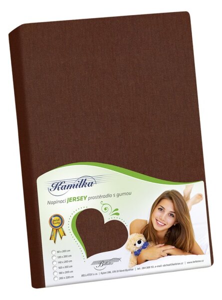 BELLATEX Prostěradlo jersey Hnědá 90x200 cm