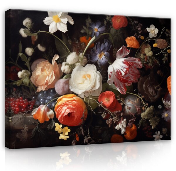 Postershop Obraz na plátně: Art Painting Flowers - 100x75 cm