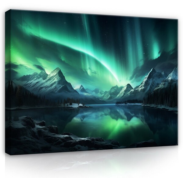 Postershop Obraz na plátně: Landscape Northern Lights (1) - 100x75 cm
