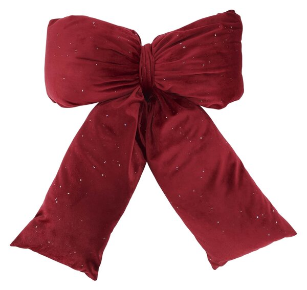 Velurový dekorativní polštář Red Bow