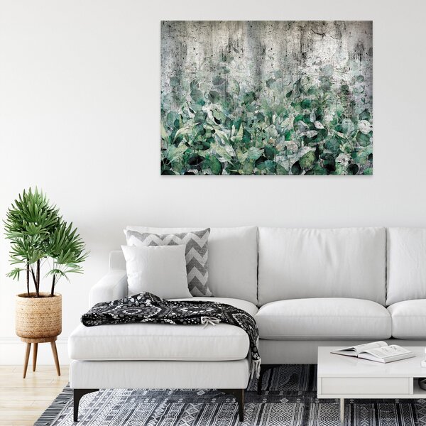 Postershop Obraz na plátně: Structure concrete leaves wall - 100x75 cm