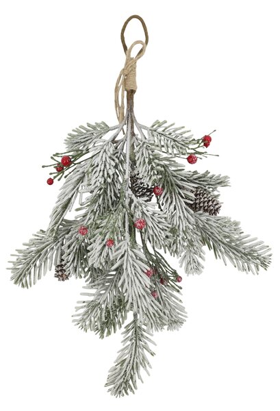 Dekorace z umělého jehličí Snow/Berries 46 cm