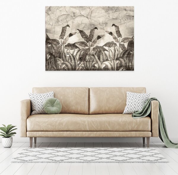 Postershop Obraz na plátně: Imitation nature concrete leaves (1) - 100x75 cm