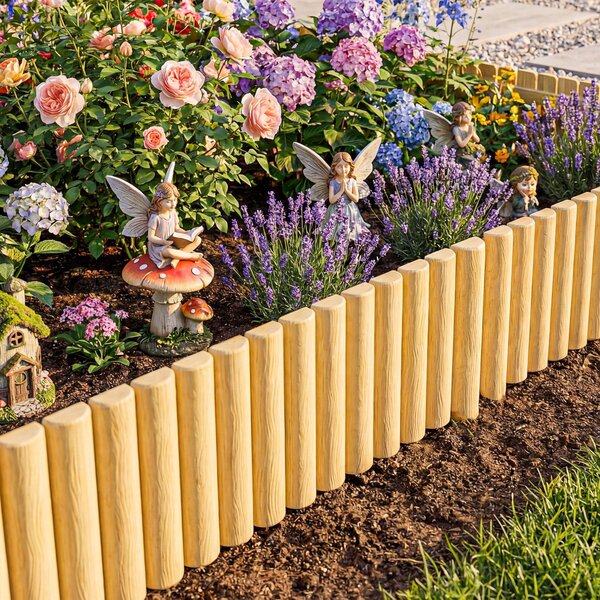 Outsunny dřevěný zahradní plot 176 x 30 cm — panely, zábrana pro mazlíčky, obruba záhonů, přírodní dřevo | Aosom