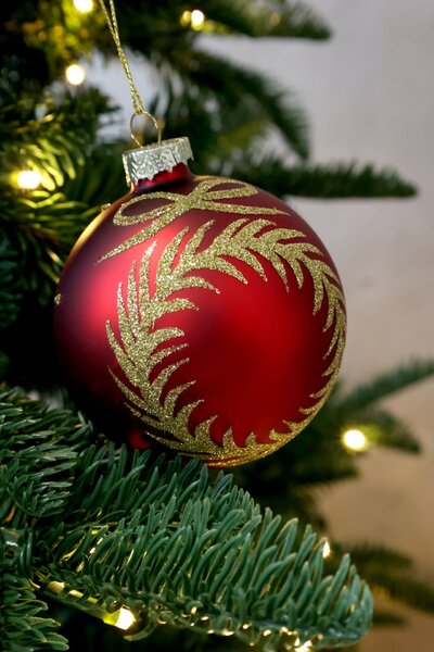 Skleněná baňka Gold Garland