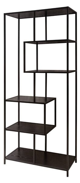 Designový regál Maille 185 x 77 cm černý jasan