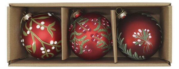 Vánoční baňka Cherry Ø 8 cm – set 3 ks
