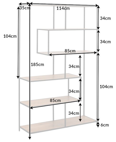 Designový regál Maille 185 x 114 cm divoký dub