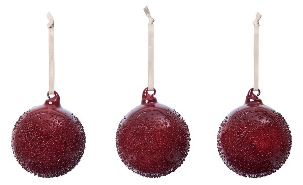 Vánoční ozdoba Flurry Picante Red Ø 8 cm – set 3 ks