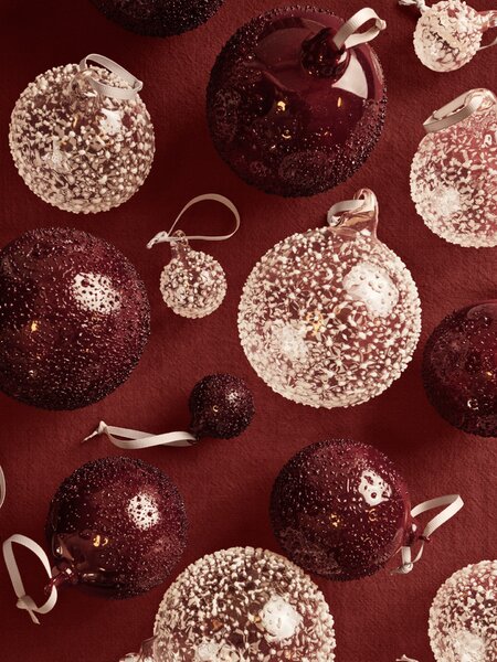 Vánoční ozdoba Flurry Picante Red Ø 8 cm – set 3 ks