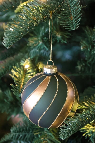 Vánoční baňka Olive/Gold – set 3 ks