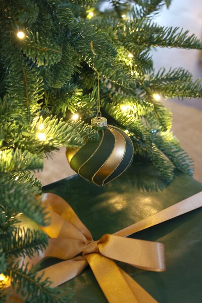 Vánoční baňka Olive/Gold – set 3 ks