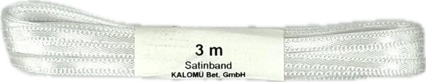 Saténová stuha bílá – 3mm × 3m (4,-Kč/m)