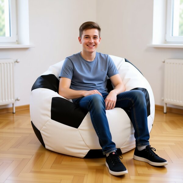Fotbalový míč velký ekokůže černá