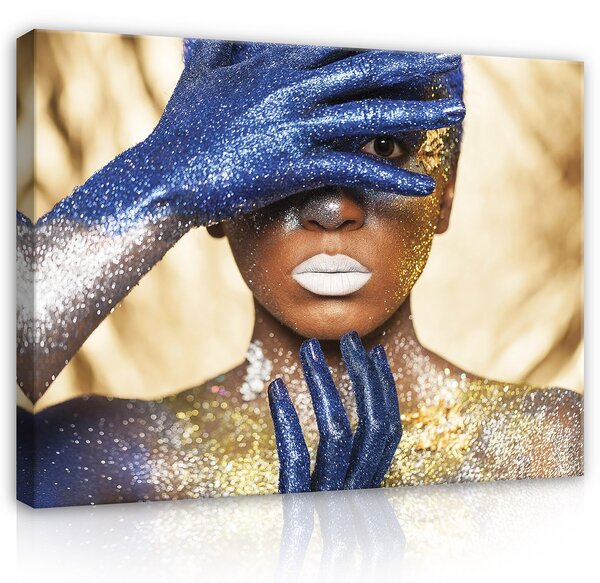 Postershop Obraz na plátně: Woman in glitter - 80x60 cm