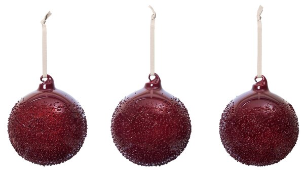 Vánoční ozdoba Flurry Picante Red Ø 10 cm – set 3 ks
