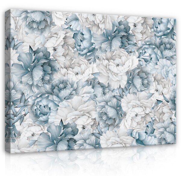 Postershop Obraz na plátně: Nature Flowers Pastel Blue Peonies - 100x75 cm
