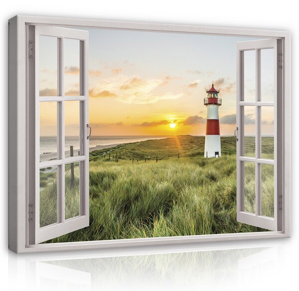 Postershop Obraz na plátně: Window - Lighthouse - 80x60 cm