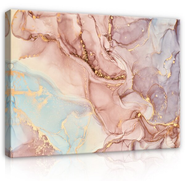Postershop Obraz na plátně: Structures Marble Pastel Gold Abstract - 80x60 cm