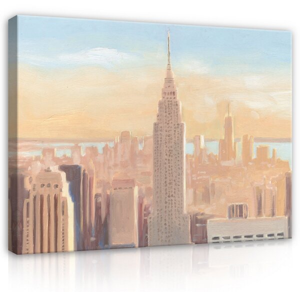 Postershop Obraz na plátně: Miasto New York Wieżowiec Niebo - 100x75 cm