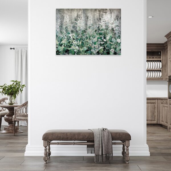 Postershop Obraz na plátně: Structure concrete leaves wall - 80x60 cm