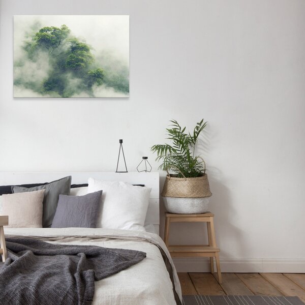 Postershop Obraz na plátně: Landscape nature forest fog - 80x60 cm