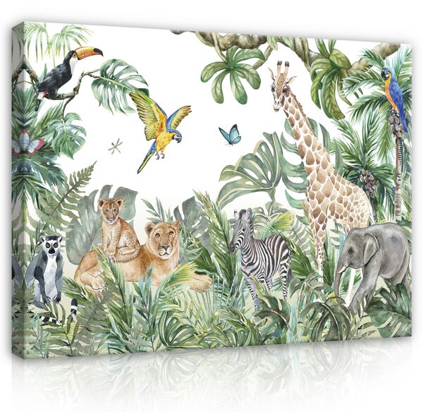 Postershop Obraz na plátně: For children jungle animals - 80x60 cm