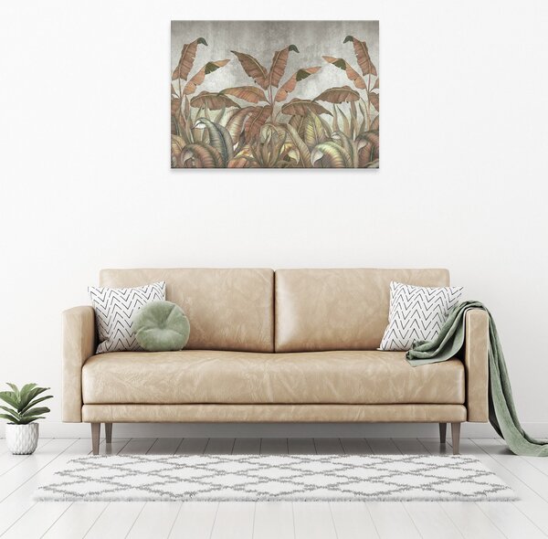 Postershop Obraz na plátně: Imitation nature concrete leaves - 80x60 cm