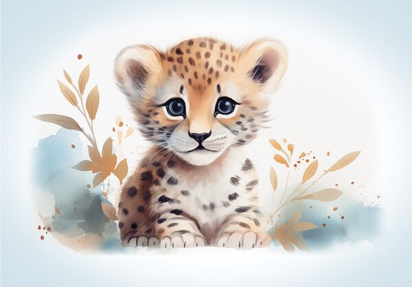 Postershop Fototapeta vliesová: For Kids Little Lion - 208x146 cm