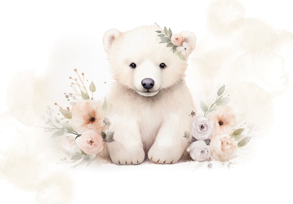 Postershop Fototapeta vliesová: For Kids Little Polar Bear (1) - 208x146 cm