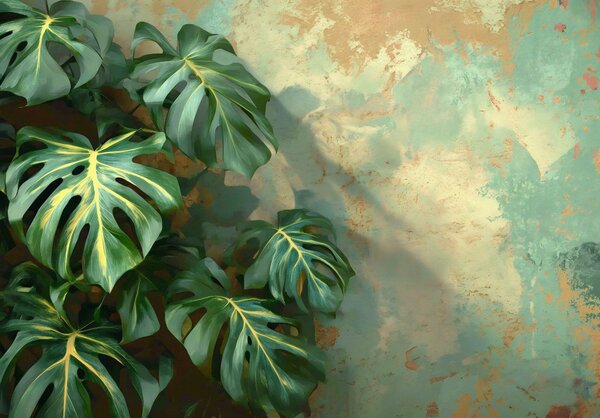 Postershop Fototapeta vliesová: Monstera Leaves Structure - 208x146 cm