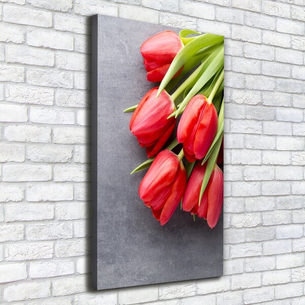 Vertikální Foto obraz na plátně Červené tulipány ocv-99719823