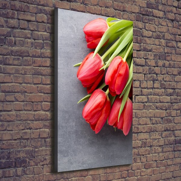 Vertikální Foto obraz na plátně Červené tulipány ocv-99719823