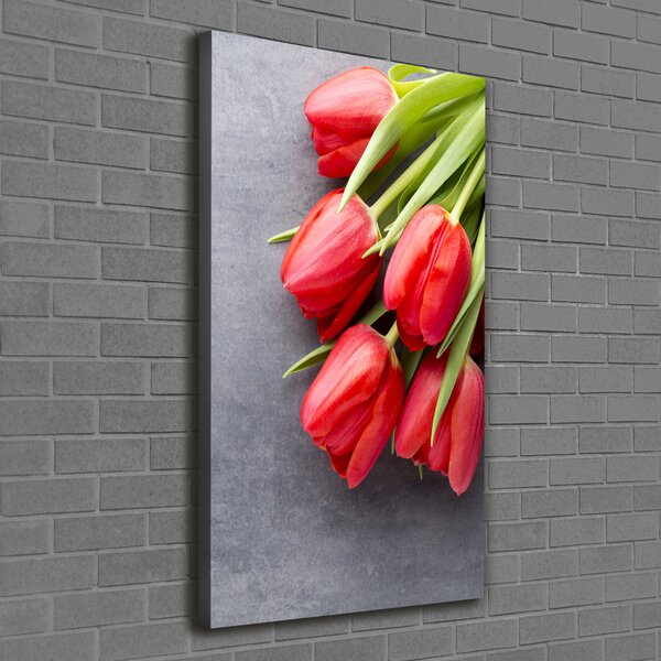 Vertikální Foto obraz na plátně Červené tulipány ocv-99719823