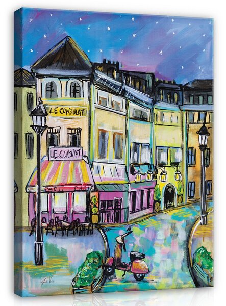Postershop Obraz na plátně: City Paris Painting Sky - 100x75 cm