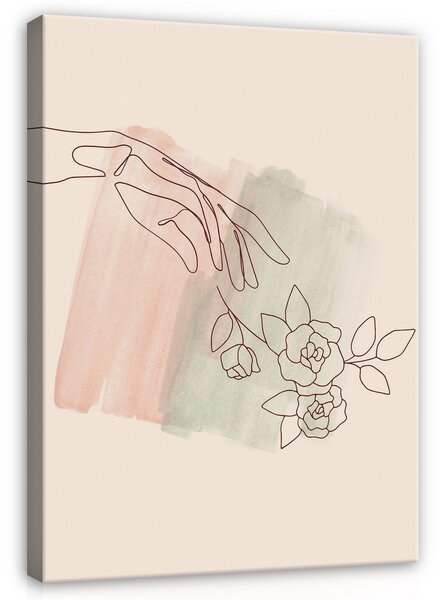 Postershop Obraz na plátně: Boho Line Art - Hand - 80x60 cm